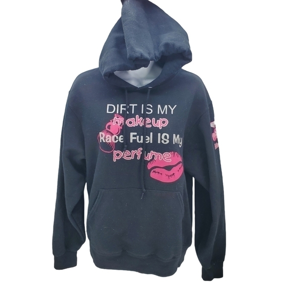 Attica Raceway Dirt is My Make Up Hoodie Women’s Small - Picture 1 of 6